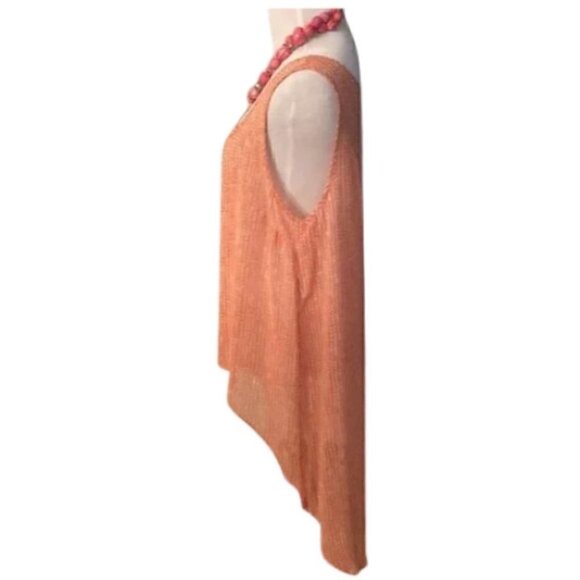 3ema Top Sheer Polka Dot Asymmetrical Sleeveless Women's M - Picture 3 of 5